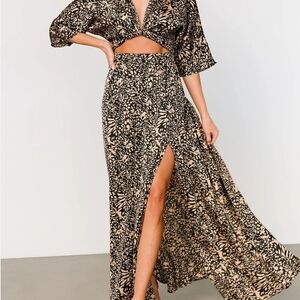 Baltic Born Black and Tan Patterned Dress